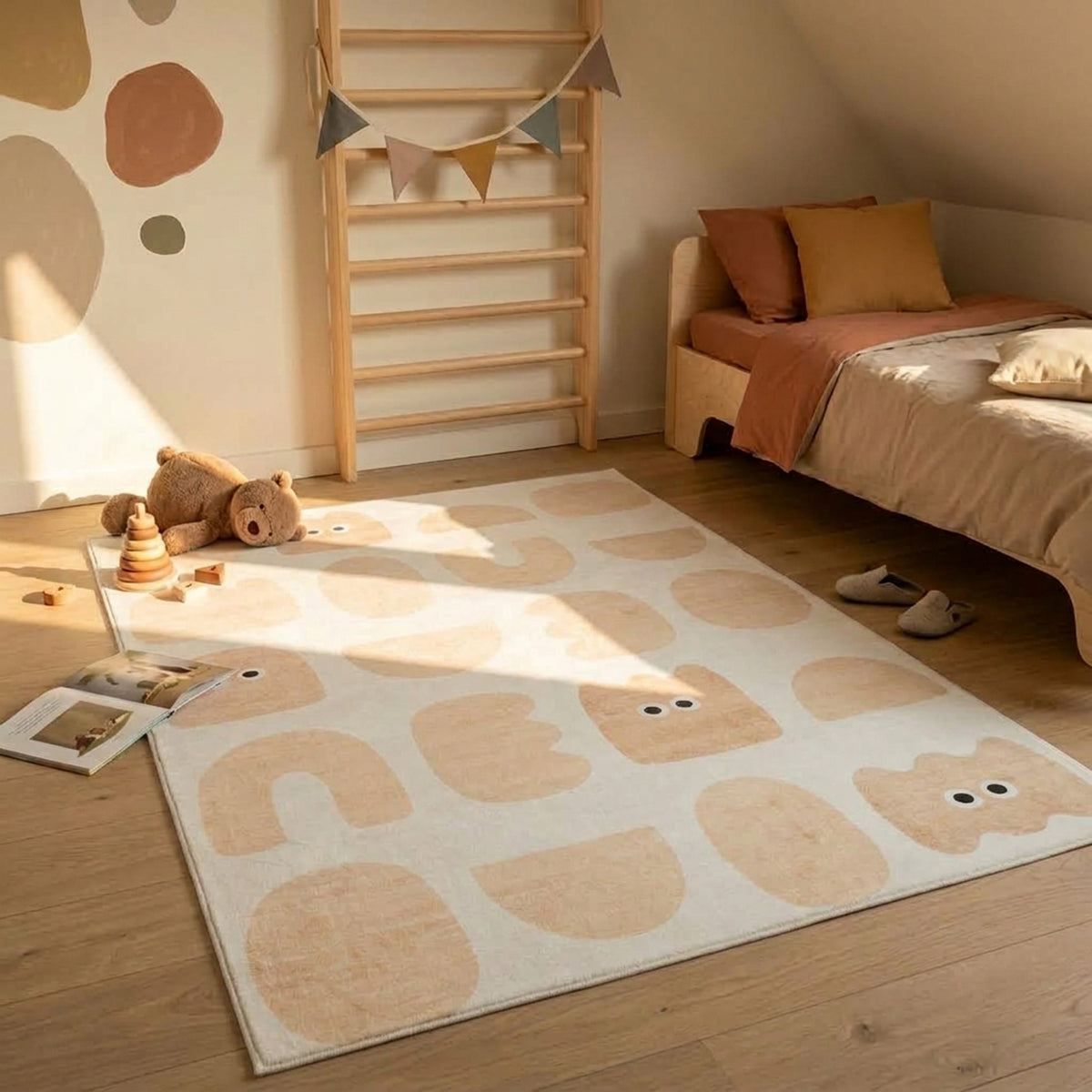 Children’s bedroom rug – Pip Shapes Beige