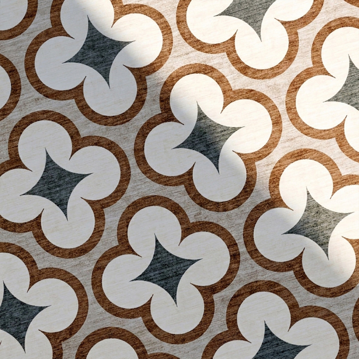 Geometric outdoor rug – Mosaic Clover Green