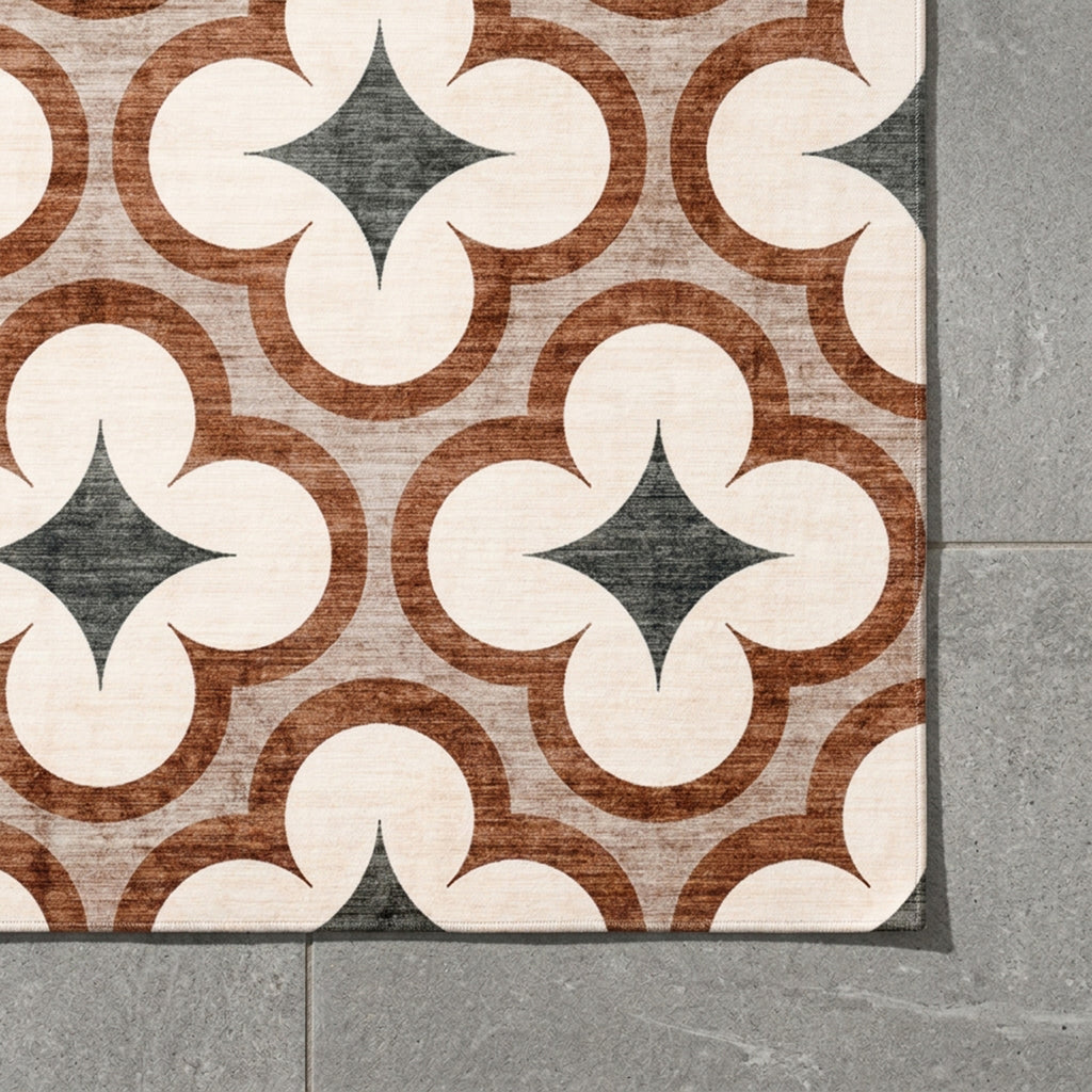 Geometric outdoor rug – Mosaic Clover Green