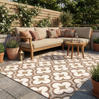 Geometric outdoor rug – Mosaic Clover Terracotta