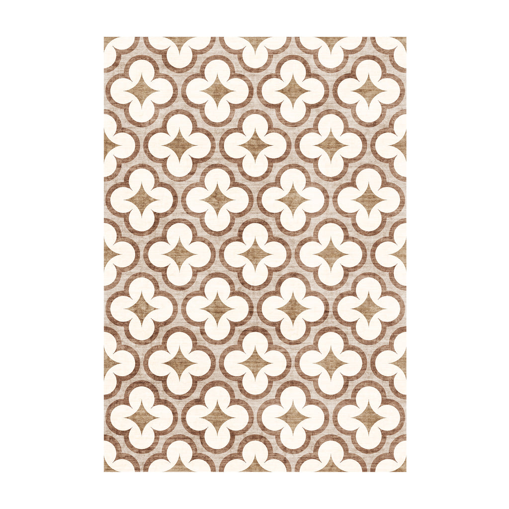 Geometric outdoor rug – Mosaic Clover Terracotta