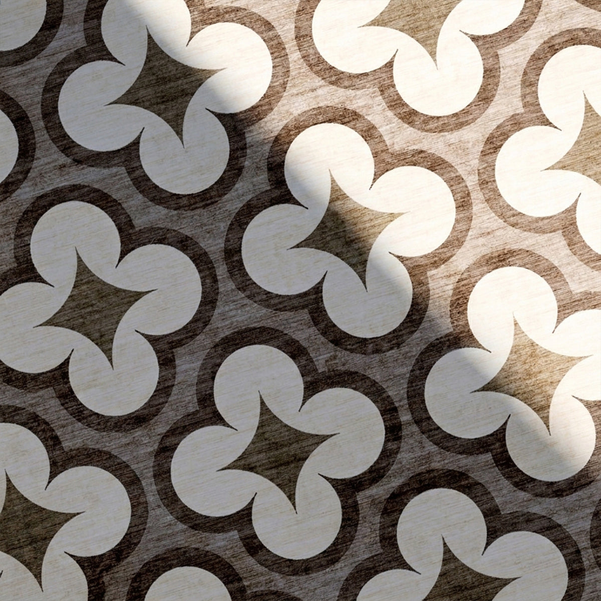 Geometric outdoor rug – Mosaic Clover Terracotta