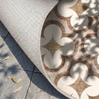 Geometric outdoor rug – Mosaic Clover Terracotta