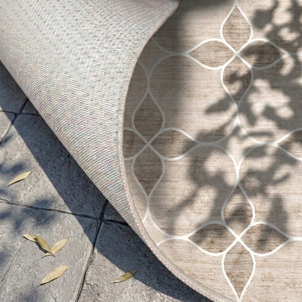 Geometric outdoor rug – Mosaic Dot Cream