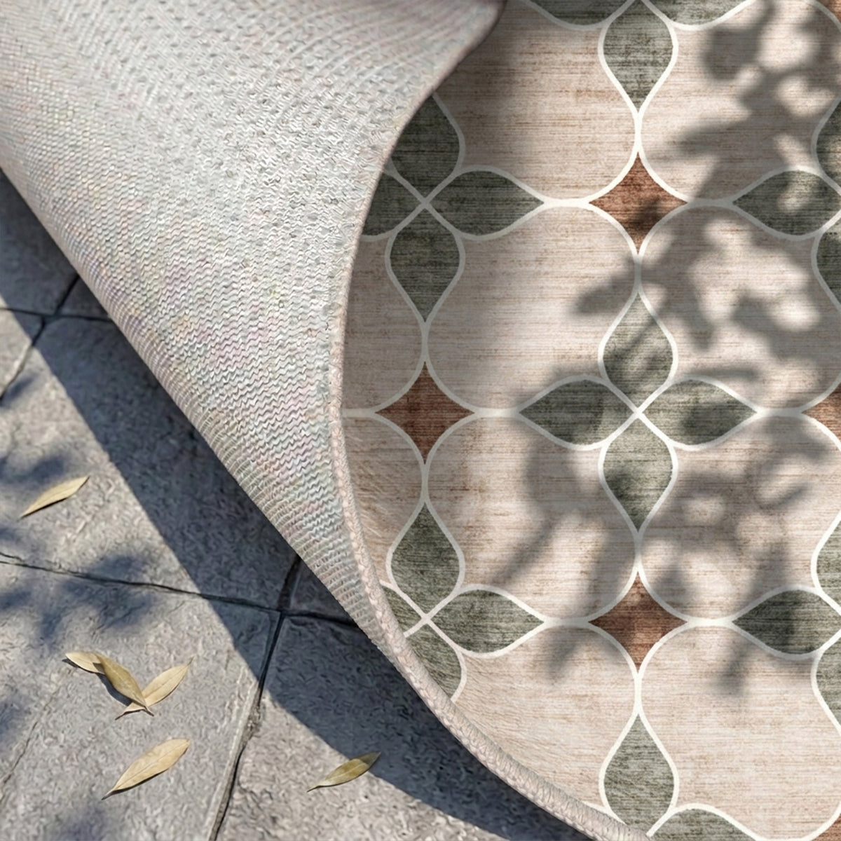 Geometryczny dywan zewnętrzny - Mosaic Dot Zielony