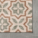 Geometric outdoor rug – Mosaic Medina Green