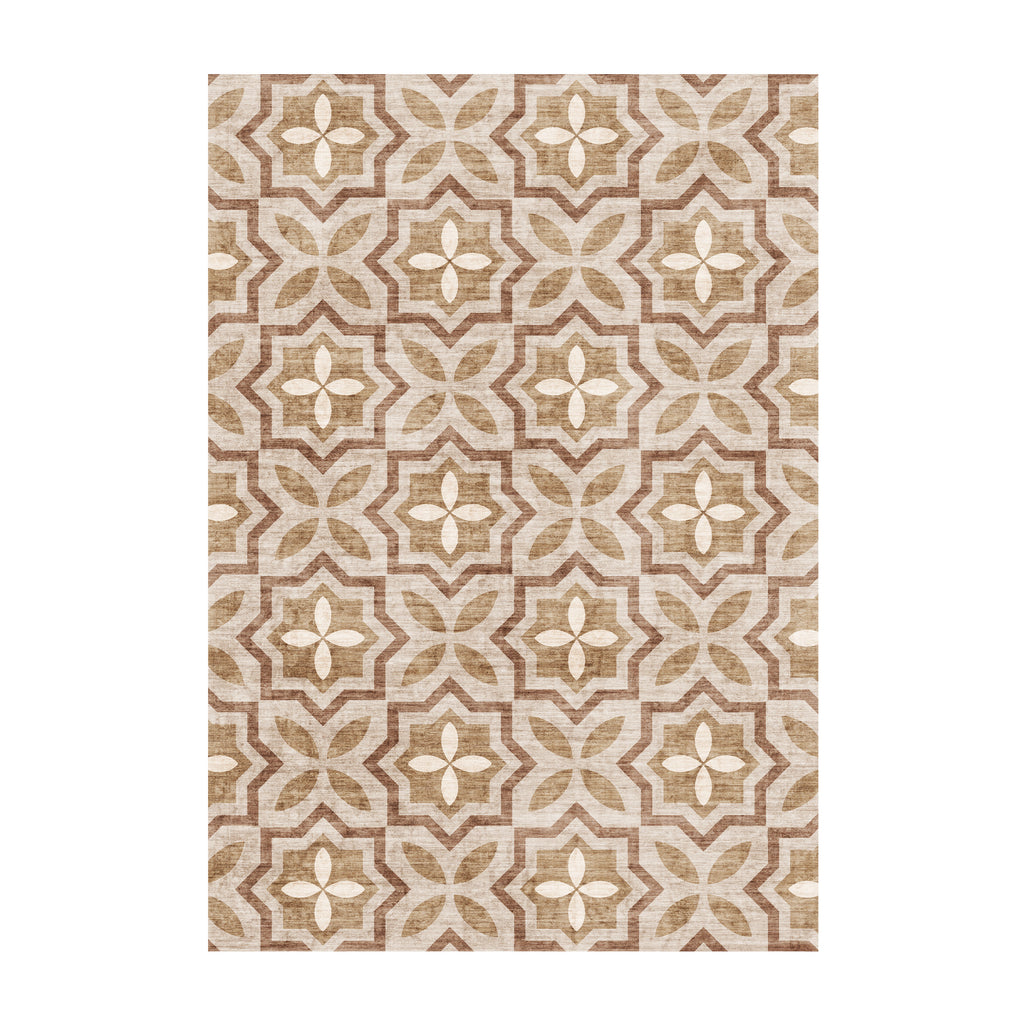 Geometric outdoor rug – Mosaic Medina Terracotta