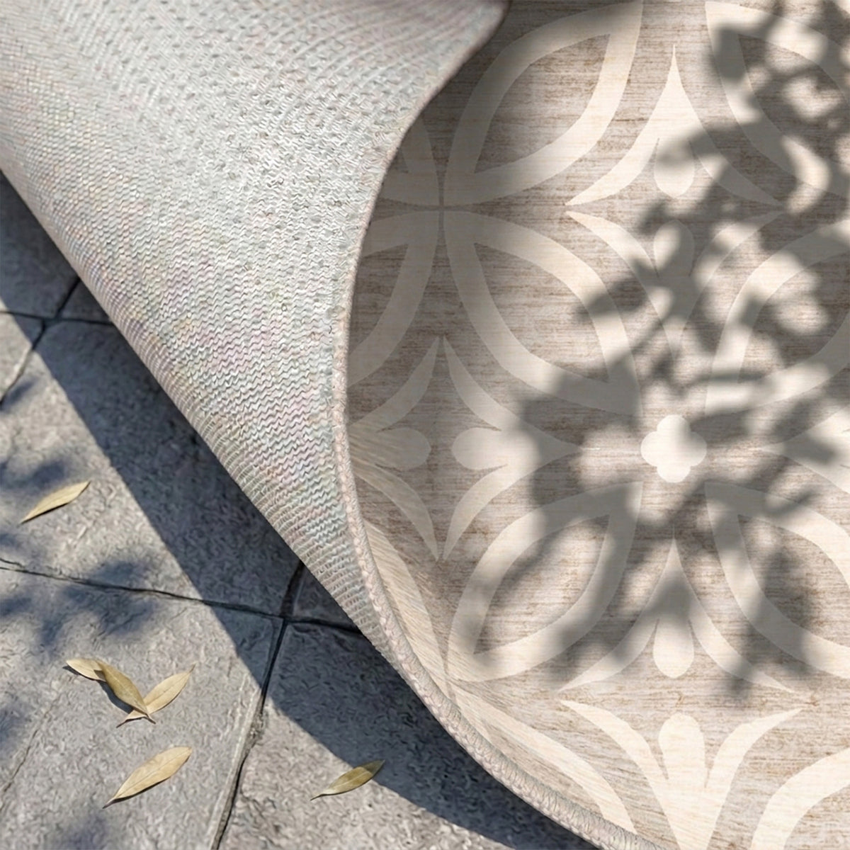 Geometric outdoor rug – Mosaic Petal Cream