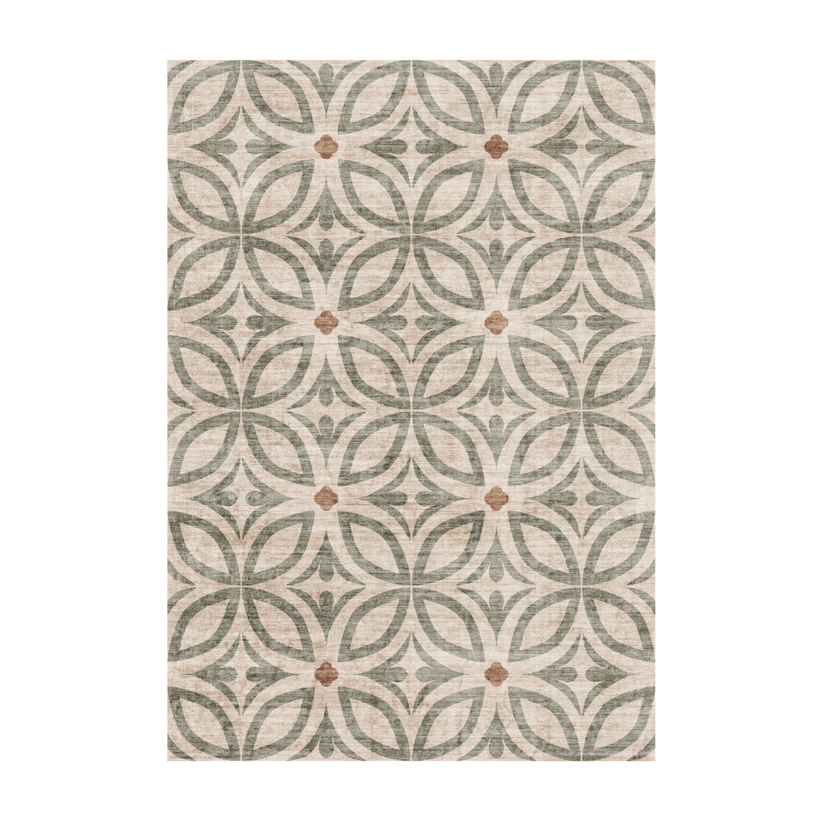 Geometric outdoor rug – Mosaic Petal Green