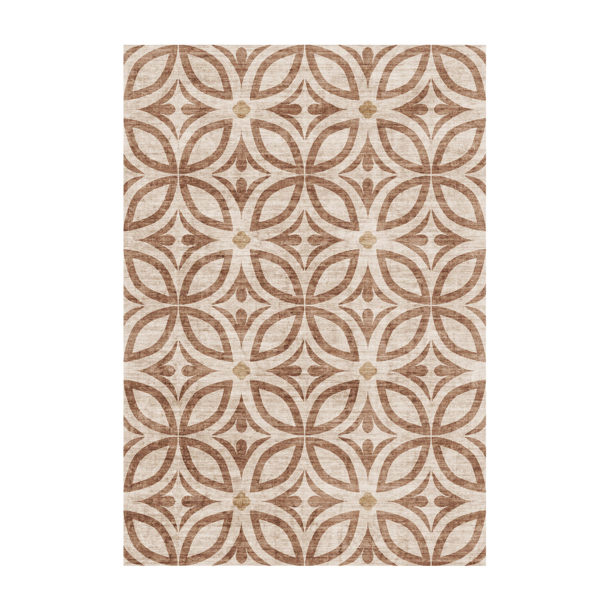 Geometric outdoor rug – Mosaic Petal Terracotta