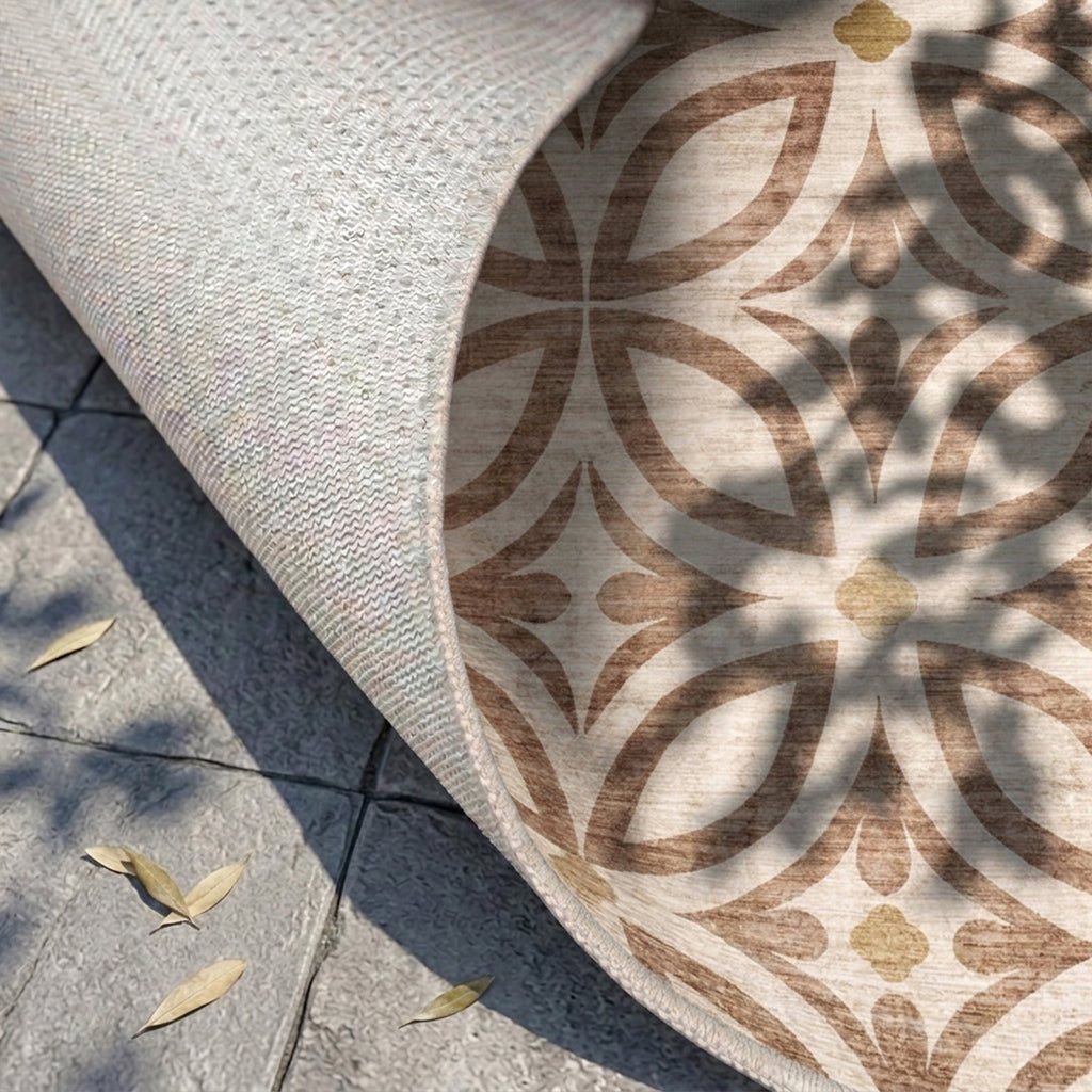 Geometryczny dywan zewnętrzny - Mosaic Petal Terakota
