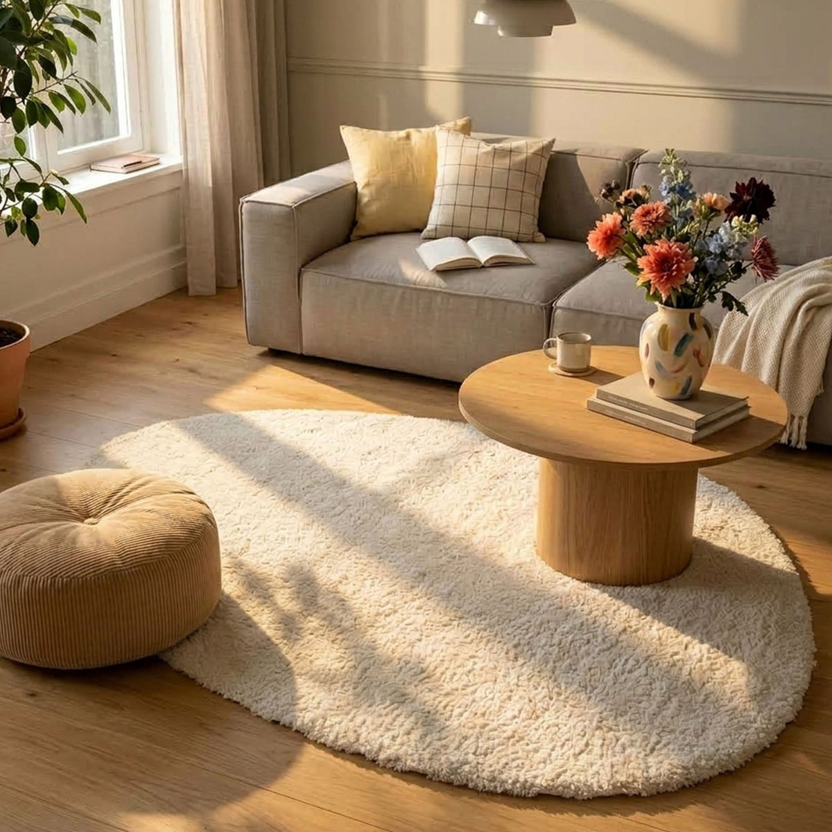 Soft organic rug - Teddy Cream