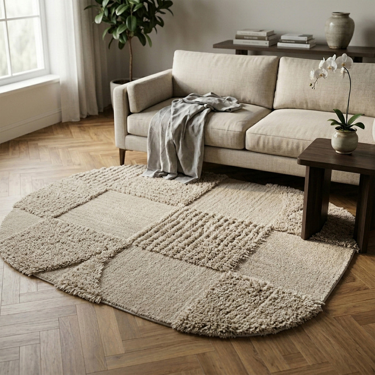 Dywan organiczny - Odette Shapes taupe