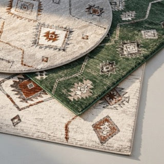High Pile Rug - Blend Cream/Blue