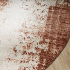 Okrągły abstrakcyjny dywan - Rusty Brown