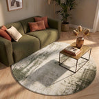 Round abstract rug - Rusty Green