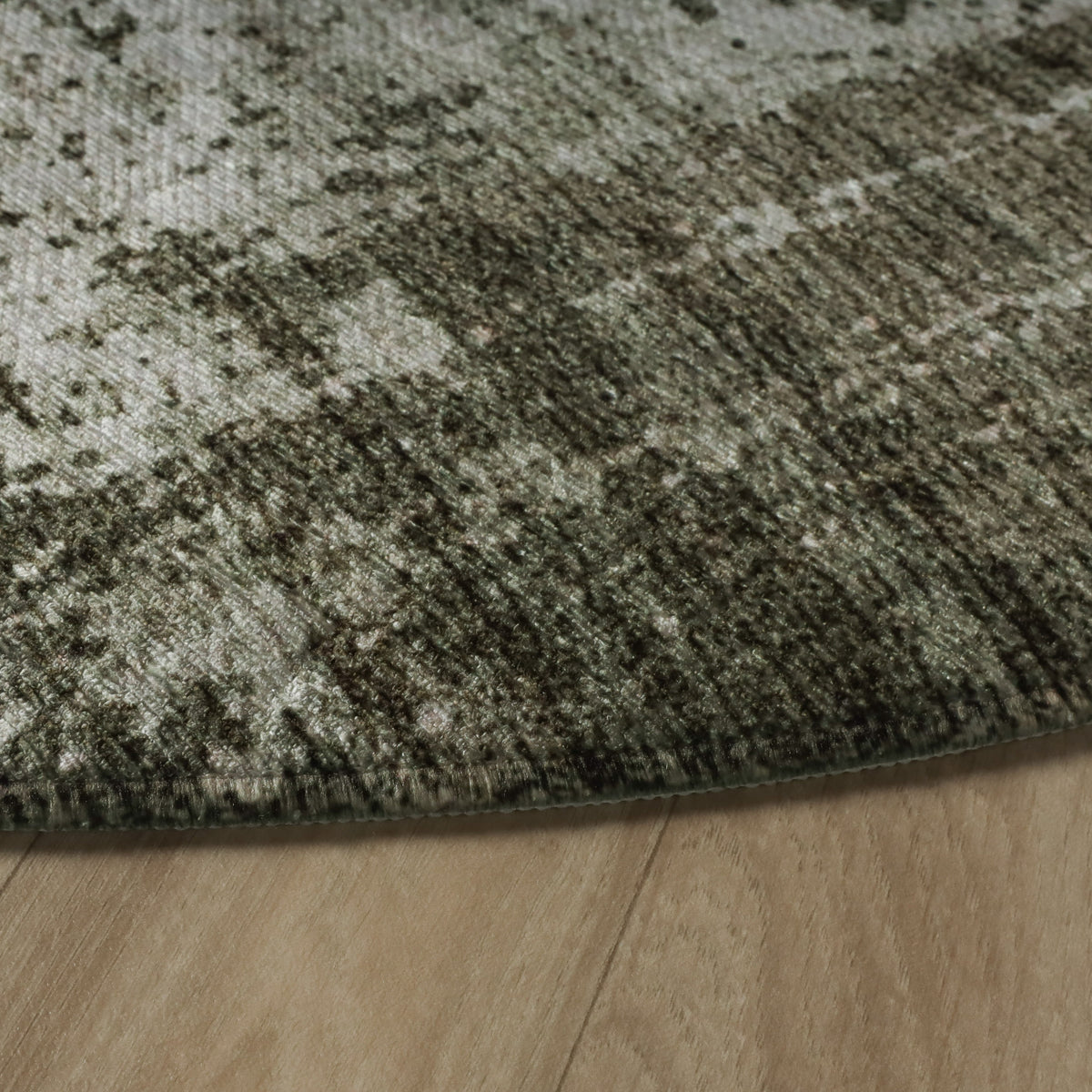 Round abstract rug - Rusty Green