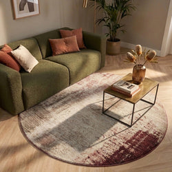 Round abstract rug - Rusty Multicolour
