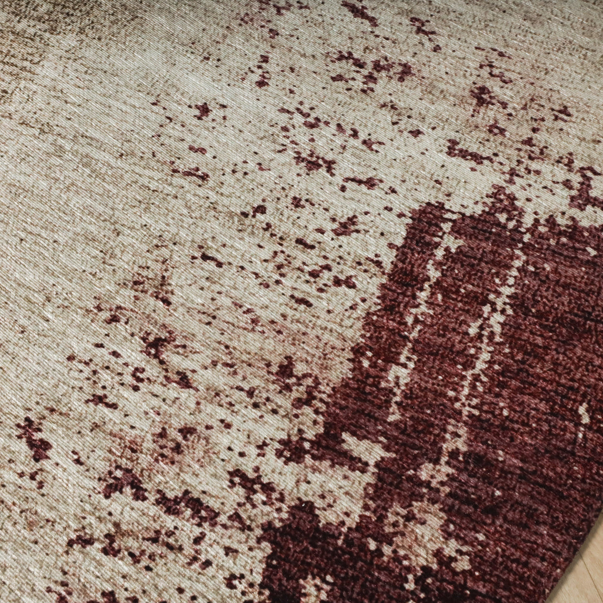 Round abstract rug - Rusty Multicolour