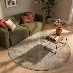 Round abstract rug - Rusty Pastel