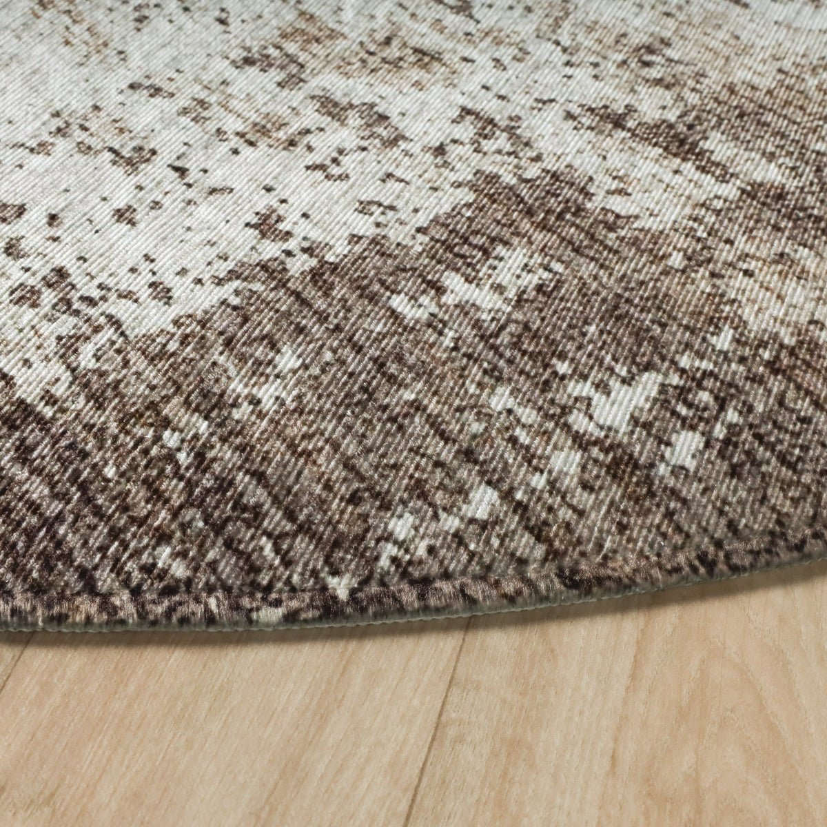 Round abstract rug - Rusty Taupe