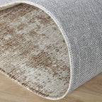 Round abstract rug - Rusty Taupe