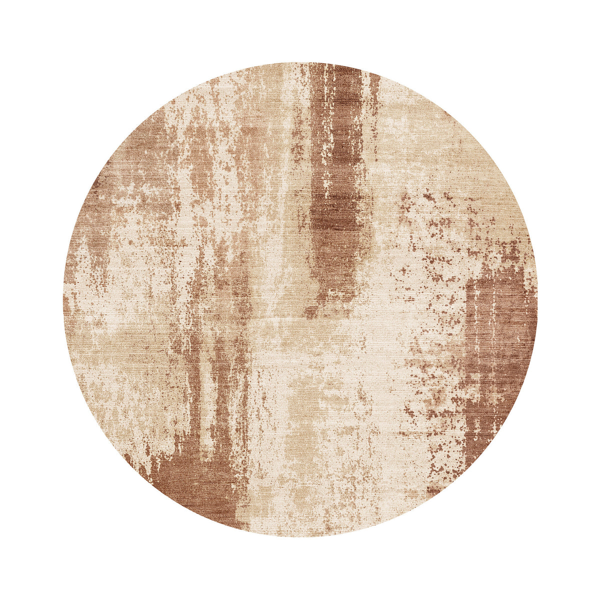 Okrągły abstrakcyjny dywan - Rusty Brown