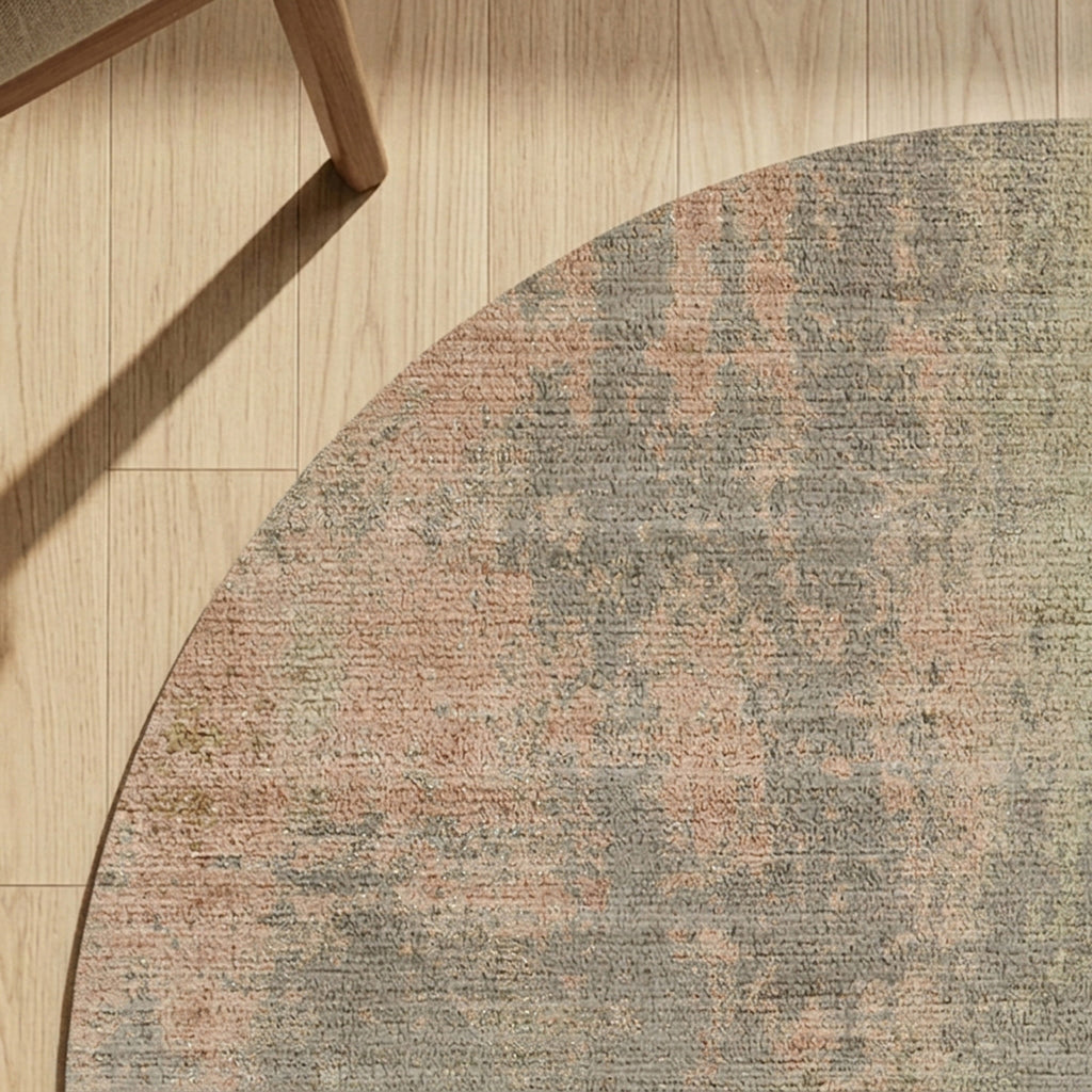 Round abstract rug - Rusty Pastel