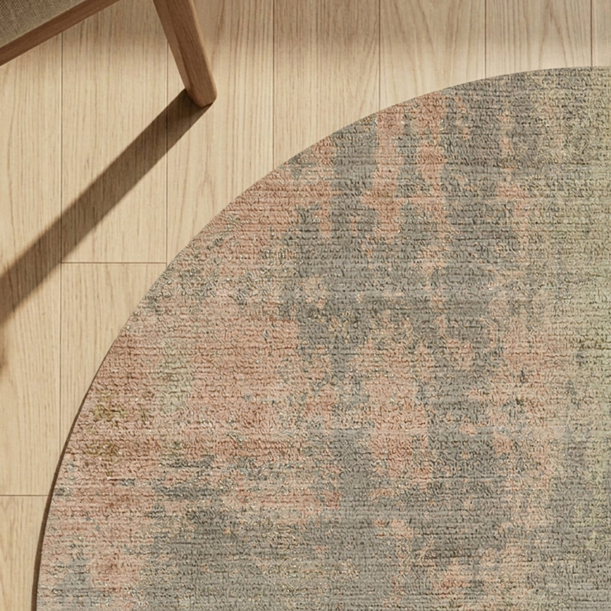 Round abstract rug - Rusty Pastel