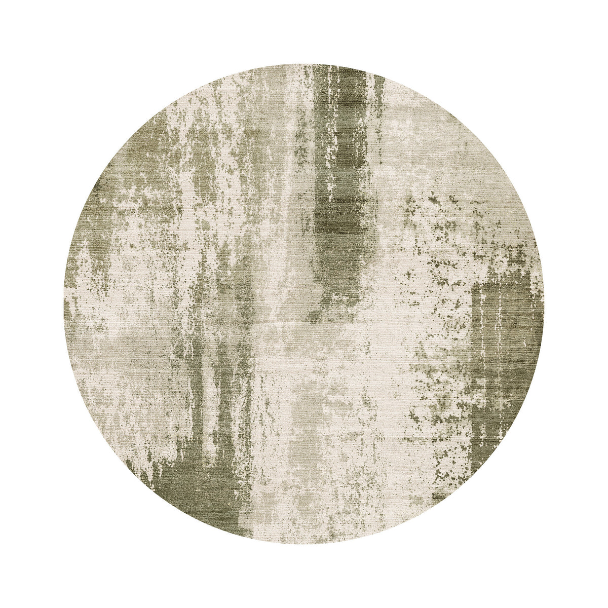 Round abstract rug - Rusty Green