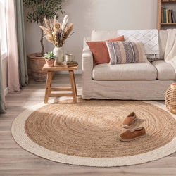 Jute Rug - Fair Round Natural/White