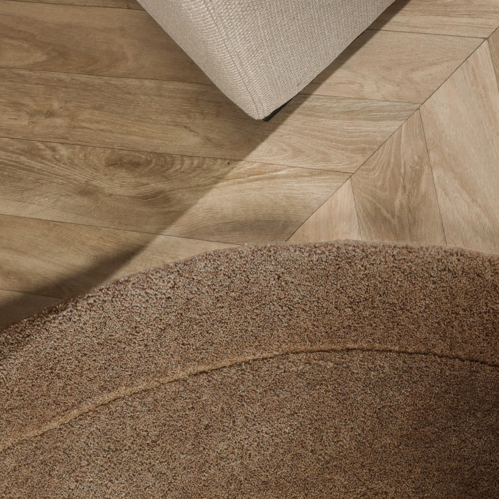 Round rug - Isara Border Brown