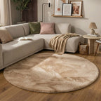 Round High-Pile Rug – Comfy Supreme Beige