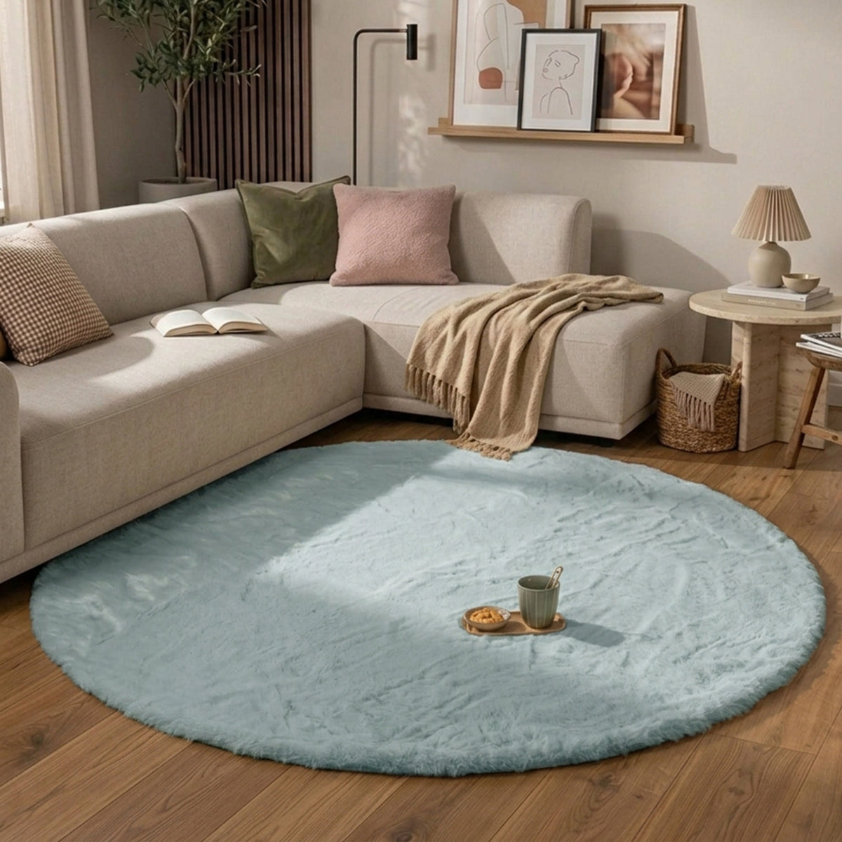 Round High Pile Rug - Comfy Supreme Blue/Green