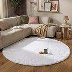 Round High Pile Rug - Comfy Supreme White