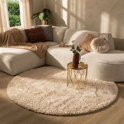 Round Shaggy Rug - Blaze Beige