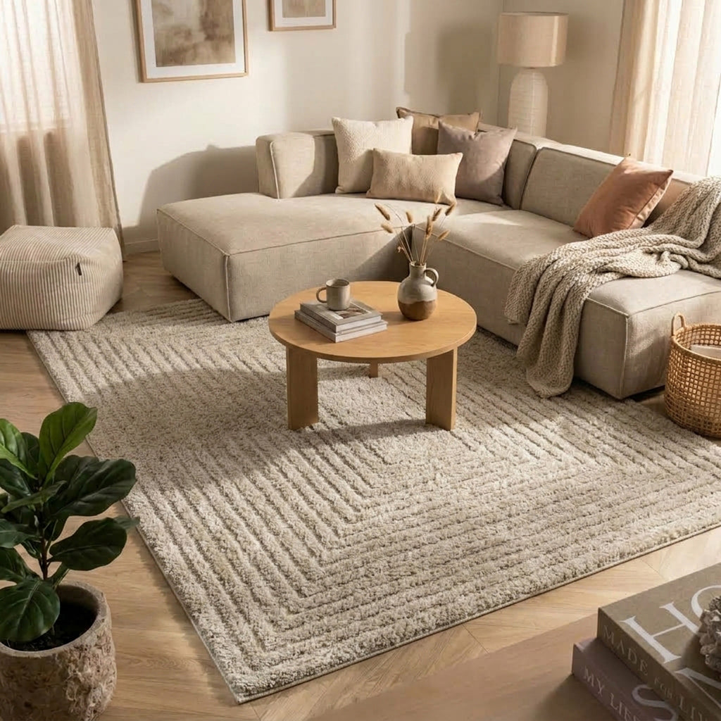 Scandinavian rug - Lova Frames Beige