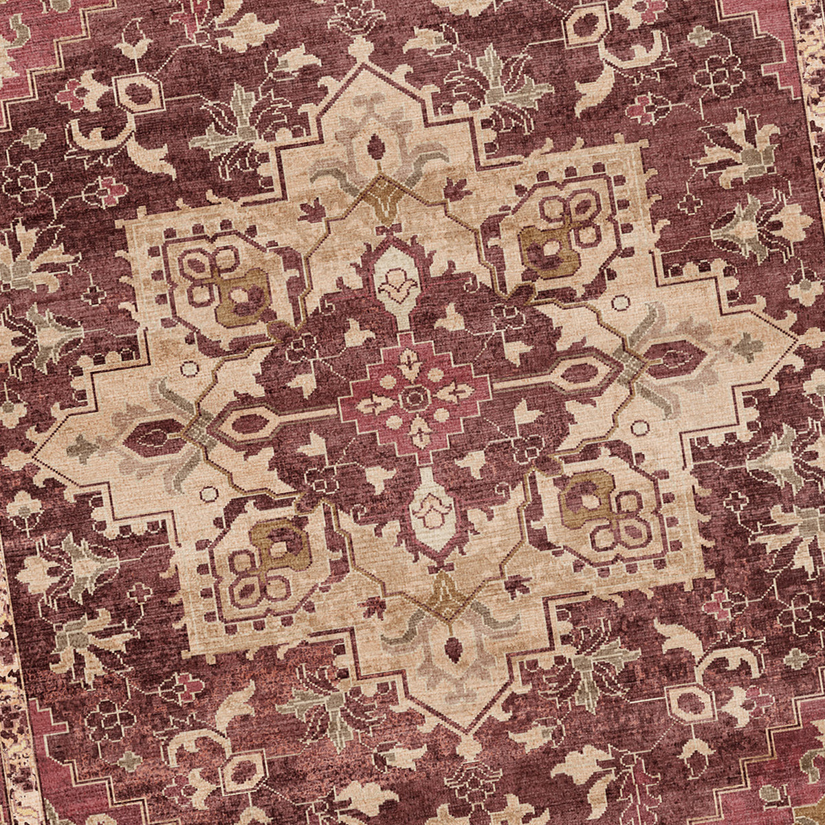Vintage rug - Sage Medallion Red