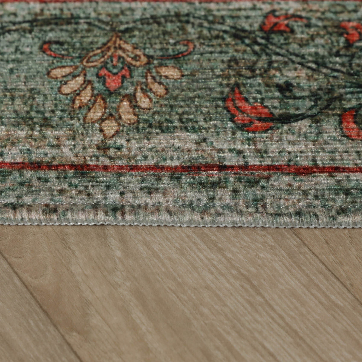 Vintage rug - Sage Grid Green