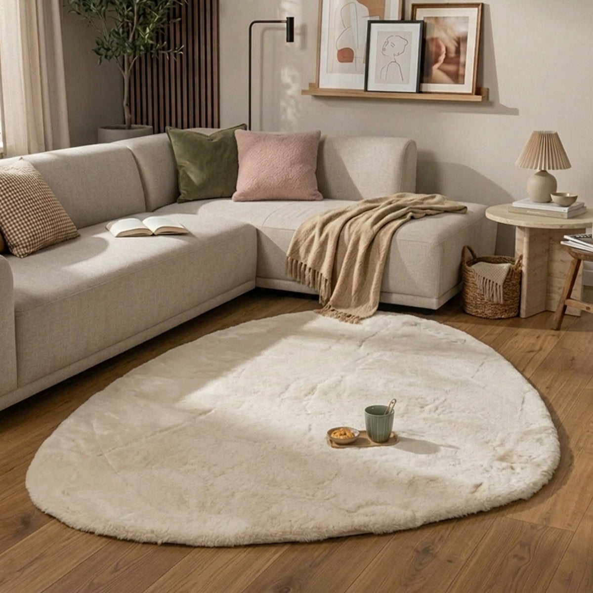 Miękki dywan z długim włosiem - Comfy Supreme Pebble Kremowy