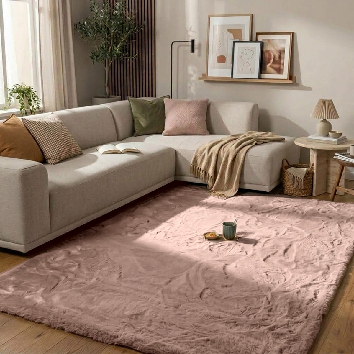 Miękki dywan z długim włosiem - Comfy Supreme Różowy
