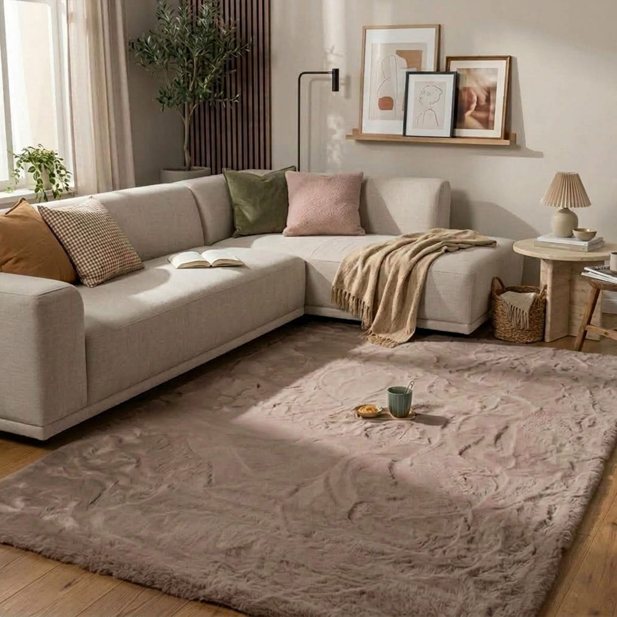 Miękki dywan z długim włosiem - Comfy Supreme Taupe