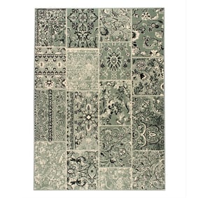 Dywan vintage - Wonder Patchwork Zielony/Czarny - product
