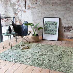 Dywan vintage - Wonder Patchwork Zielony/Czarny