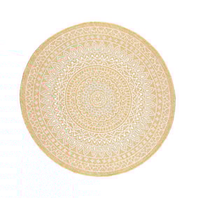 Dywan zewnętrzny okrągły - Summer Azteca Żółty - product