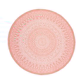 Dywan zewnętrzny okrągły - Summer Azteca Różowy - product