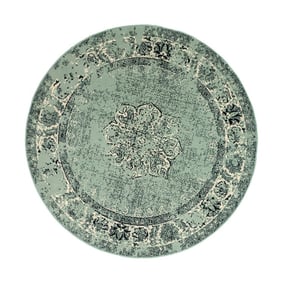 Dywan okrągły vintage - Wonder Zielony/Czarny - product