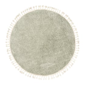 Dywan okrągły z długim włosiem - Lofty Fringe Miętowy - product