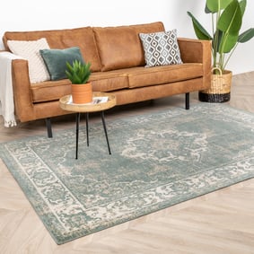 Dywan vintage - Spring Medaillon Zielony/Kremowy