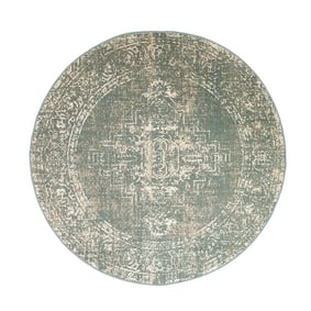 Dywan okrągły vintage - Spring Ethnic Zielony/Kremowy - product